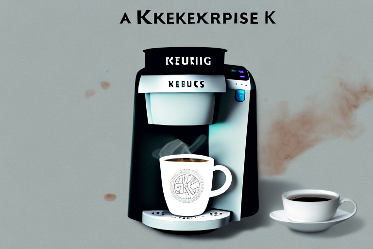 A black keurig k-express coffee maker with a k-cup pod in the top
