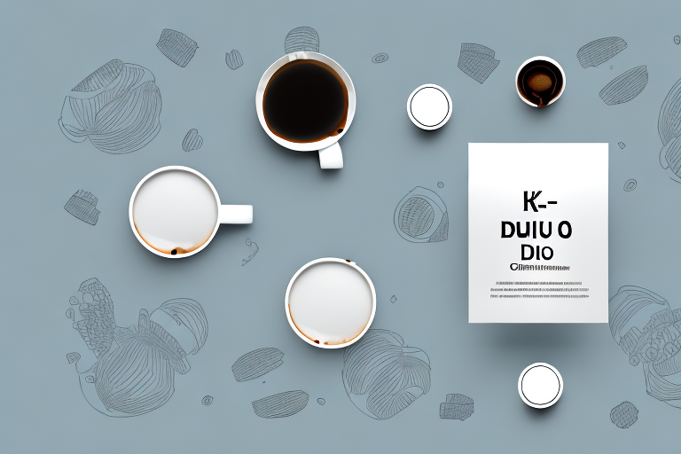 A k-duo® special edition single serve & carafe coffee maker with its components in an inviting setting