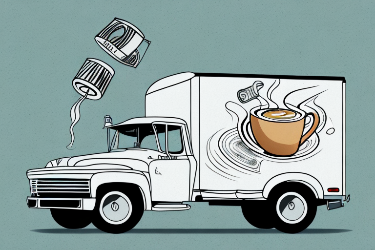 A truck with a coffee maker attached to the side