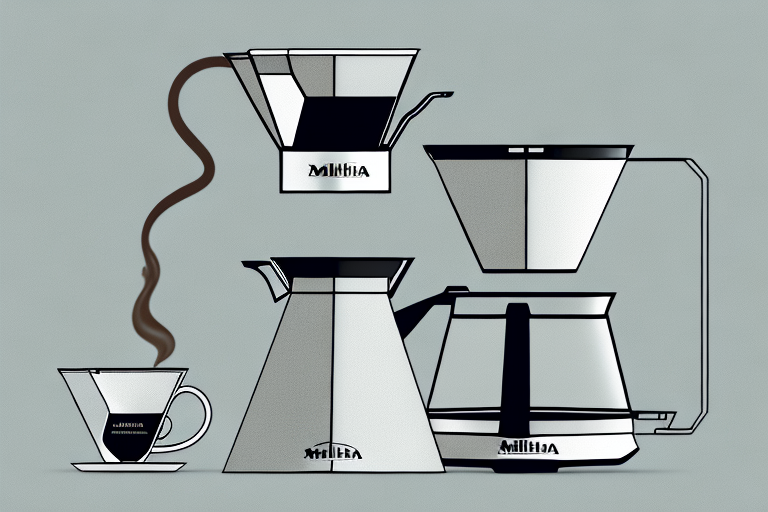 A melitta 10-cup coffee maker with its components