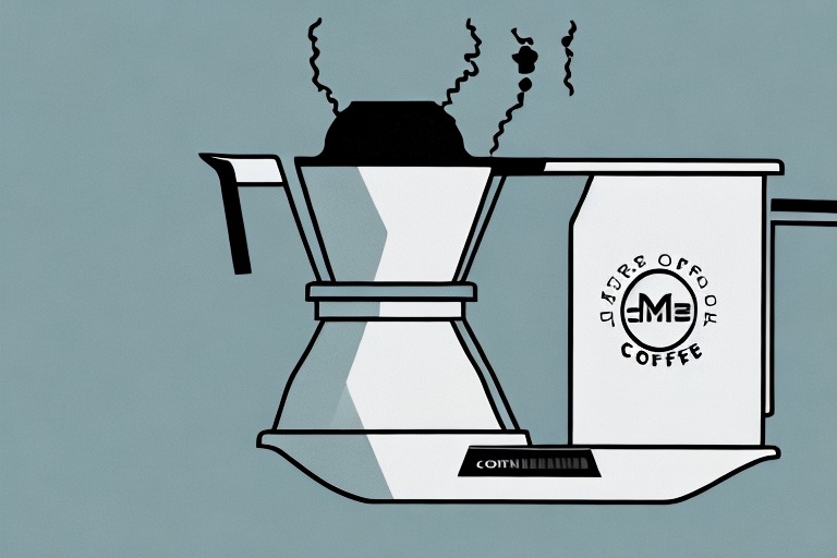 A modern 5-cup coffee maker with its features highlighted