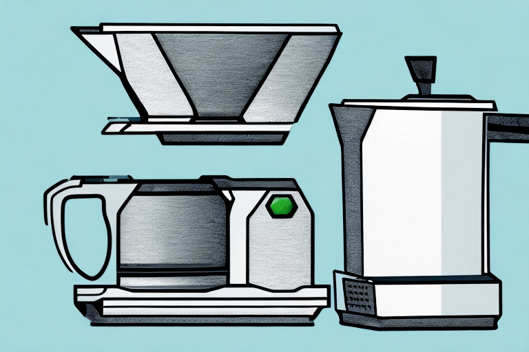 A cuisinart coffee maker with a cleaning cloth and cleaning supplies