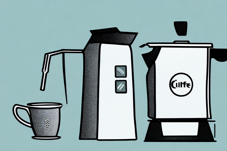 A cuisinart coffee maker with a sponge and cleaning supplies nearby
