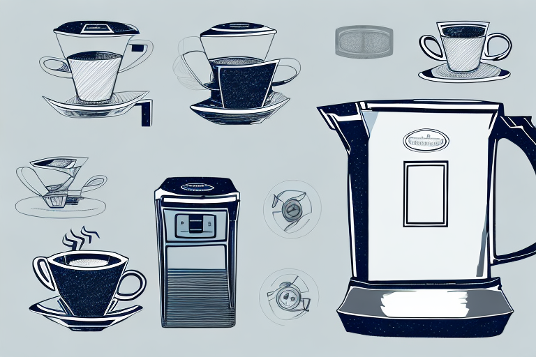 A cuisinart 4-cup coffee maker with its components in detail