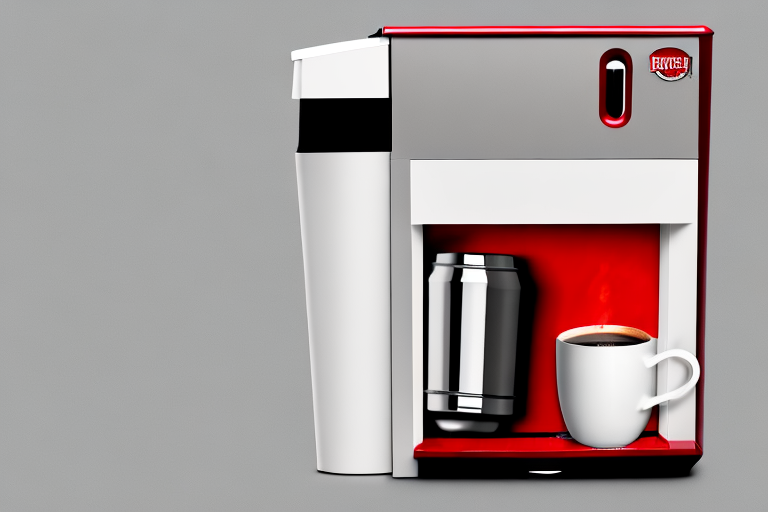 A red keurig coffee maker with its components visible