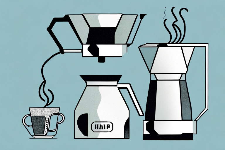 A 4-cup coffee maker with a carafe