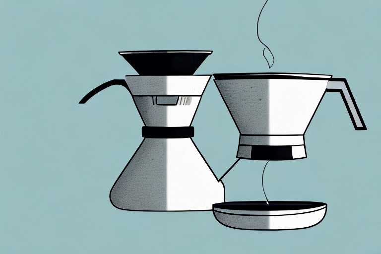A coffee maker with a pour-over filter and carafe