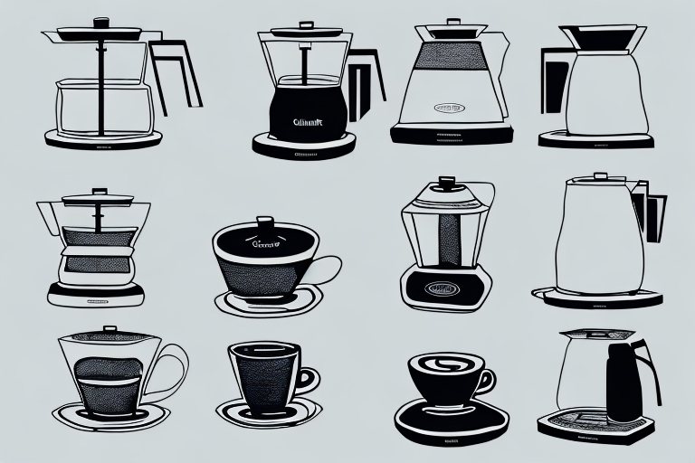 A cuisinart coffee maker with its various components and features