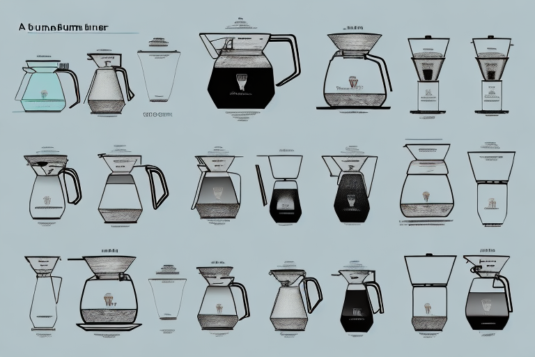 A bunn coffee maker with all its components and parts