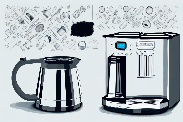A cuisinart 12 cup programmable coffee maker with its various components