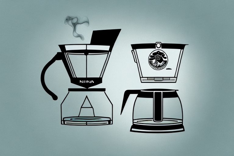 A ninja coffee maker with its features highlighted