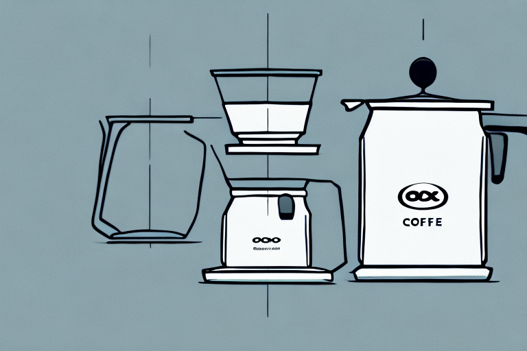 An oxo coffee maker with a descaling process taking place