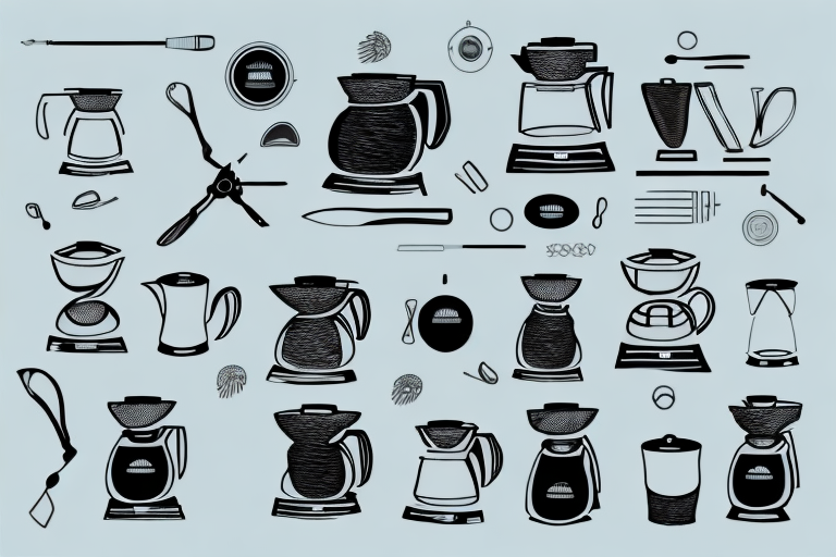 A cuisinart coffee maker with a few tools and components laid out around it