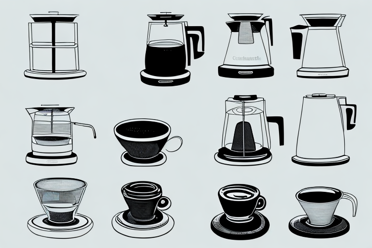 A cuisinart coffee maker with various parts labeled