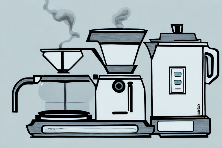 A white cuisinart coffee maker with a carafe