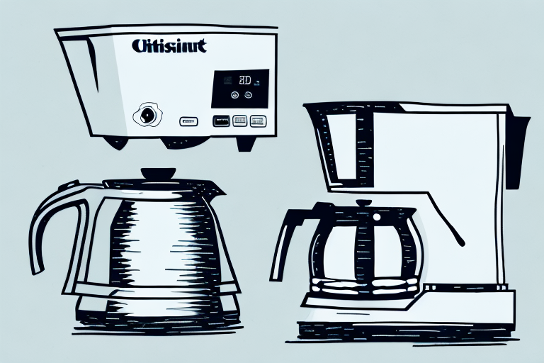 A cuisinart coffee maker with a troubleshooting guide next to it