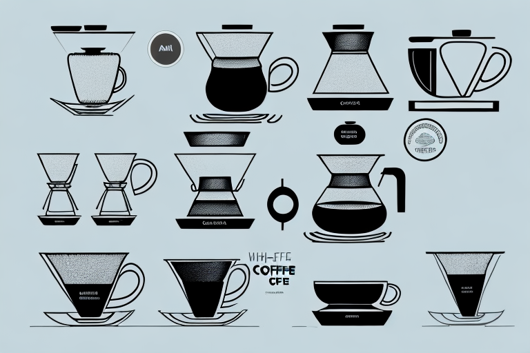 An 8-cup coffee maker with all its components and features