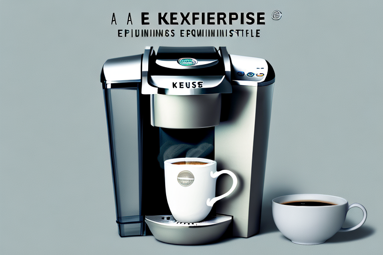 A keurig k-express essentials single serve coffee maker with its components and features