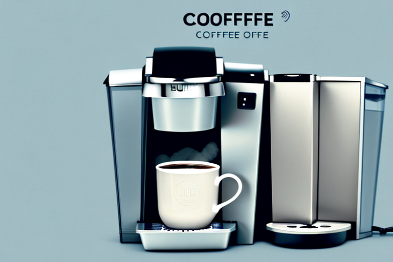 A keurig k-compact coffee maker with its features and components visible