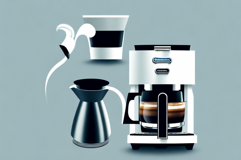 A delonghi coffee maker in use