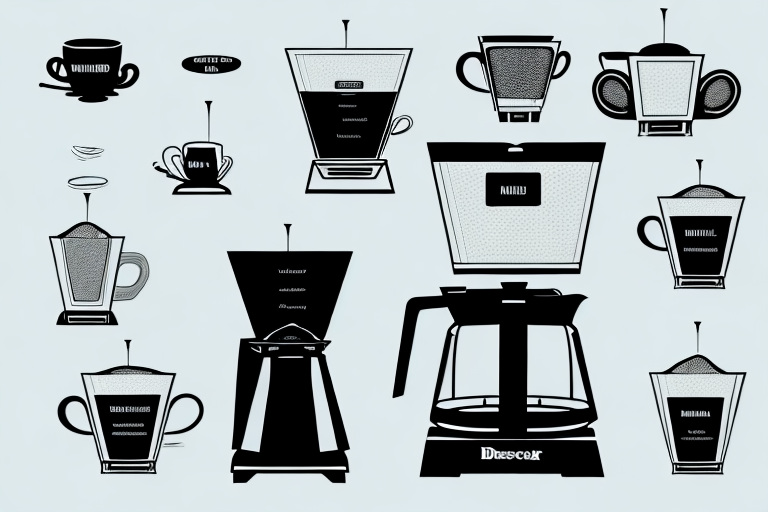 A black and decker coffee maker with its components labeled