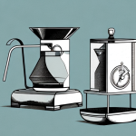 An old-fashioned coffee maker with its components