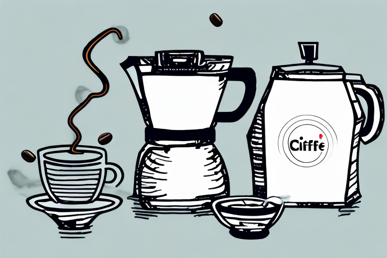 A cuisinart coffee maker with coffee beans and a cup of coffee beside it