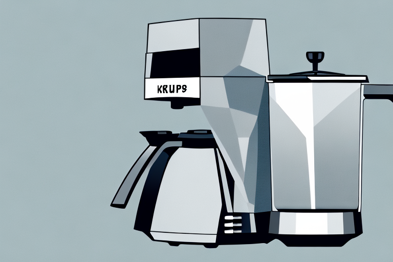 A krups 12-cup coffee maker with its various components and features