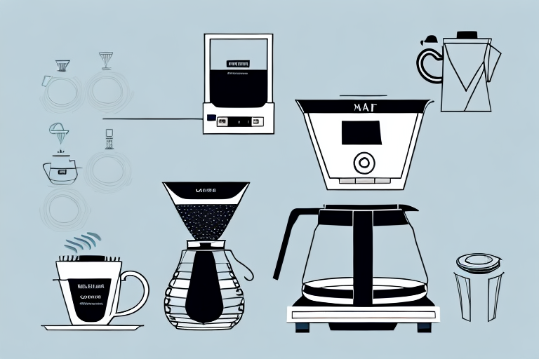 A 12-cup coffee maker with a carafe and a control panel