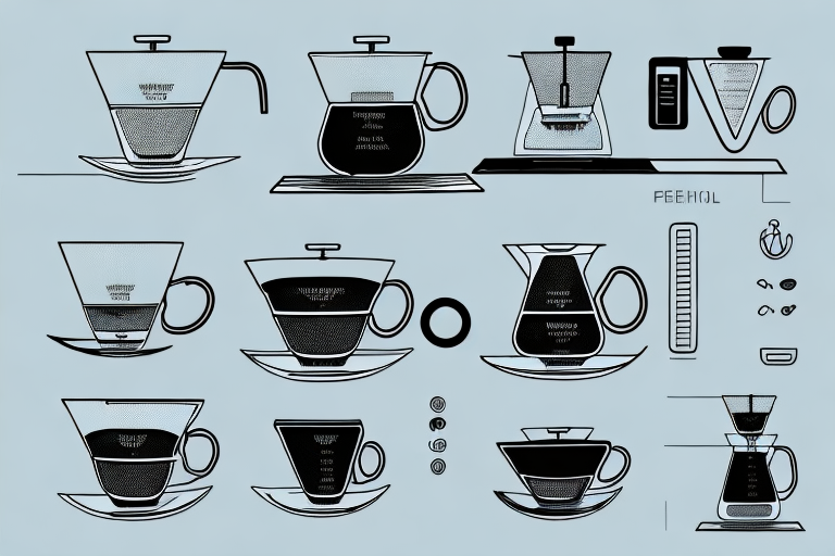 A specialty drip coffee maker with its components and features