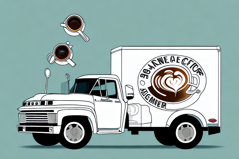 A truck with a coffee maker attached to the side